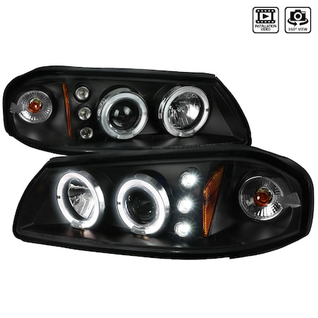 Spec-D Tuning 00-05 Chevrolet Impala Halo LED Projector Black 2LHP-IPA00JM-TM